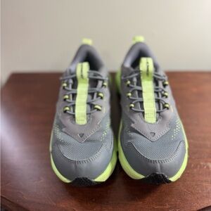 Kids Gray and Green Under Armour Shoes